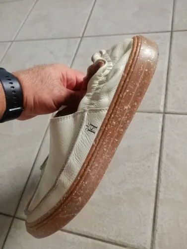 Sapato Slip On Masculino Homem do Sapato Couro Off-White / Branco - Tamanho 41