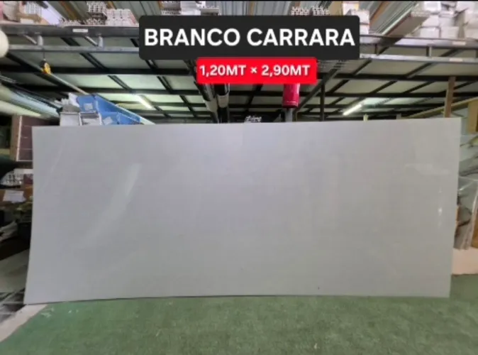 Placa Branco Carrara Liso 1,20m x 2,90m