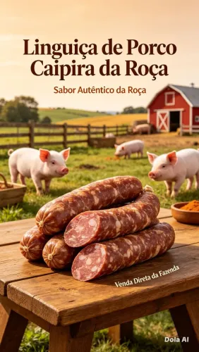 Linguiça de porco caipira.