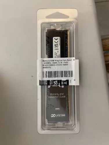 Memoria RAM Fury Beast 8GB DDR4 3200mhz KF432C16BB/8 Cor Preto