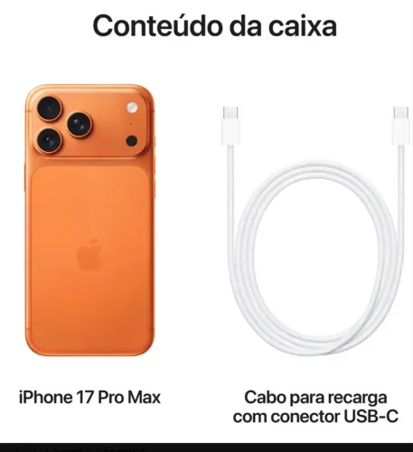 iPhone 17 Pro Max 256GB - Laranja-cósmico - Distribuidor Autorizado