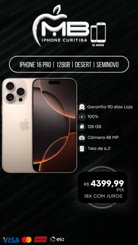 iPhone 16 Pro 128GB Seminovo com Garantia