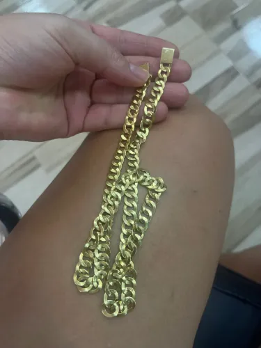 Corrente prata banhada a ouro