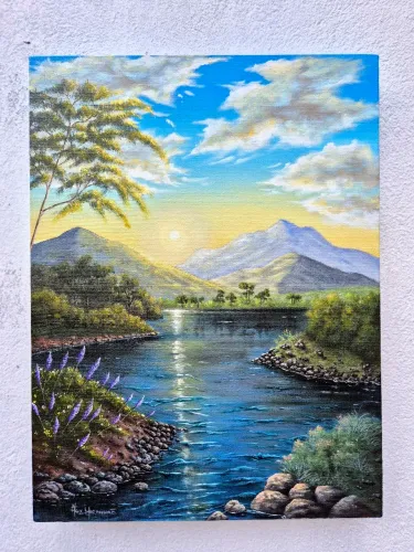 QUADRO PINTURA ACRÍLICA 30X40 ÚLTIMA LUZ