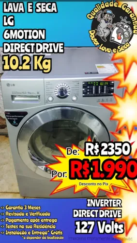 Máquina LAVA e SECA LG Inox 6Motion 127 volts Entrega Grátis*!