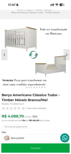 Berço com colchão