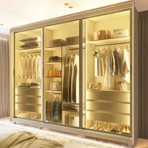 Guarda Roupa Platinium 3 Portas Vidro Reflecta - Entrega Rápida