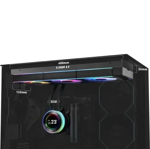 Water Cooler 360mm Lian Li Hydroshift li Lcd-c 360cl, Display Lcd, Black - Ghs2lcd36rb