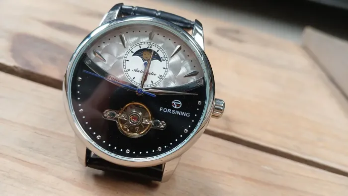 Relógio Masculino Automático Sofisticado e Elegante - Fases da Lua