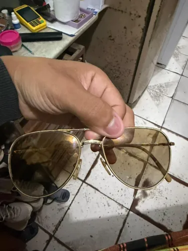 Óculos de Sol Dobrável Aviador Dourado