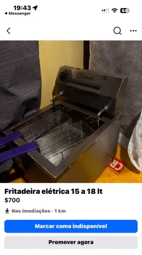 Vende se fritadeira elétrica industrial