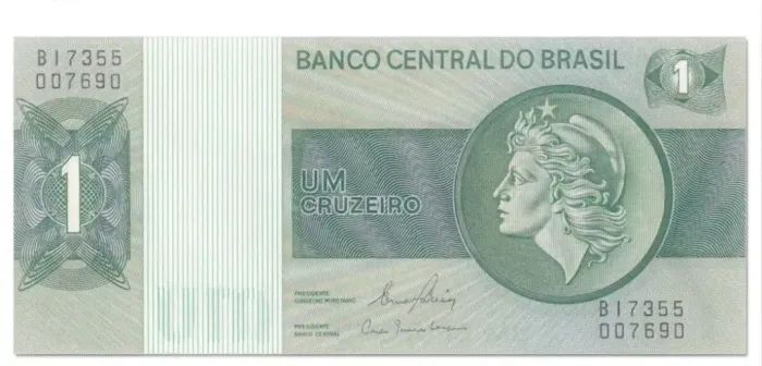 Nota antiga de 1 cruzeiro 