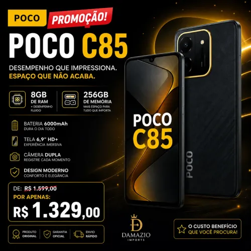 Poco C85 8 gb de ram 256 gb de memória novo lacrado