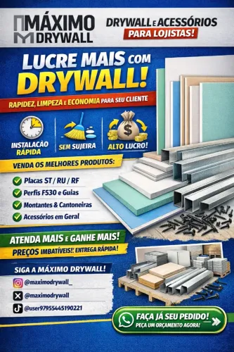 Vendo placas de Drywall e acessórios