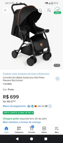 Carrinho Galzerano novo