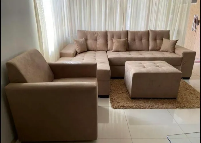 Sofá de Canto com Chaise Novo 2,00m, Entrega Grátis