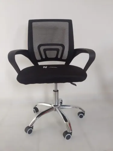 CADEIRA SECRETÁRIA OFFICE BASE GIRATÓRIA COR PElRETA