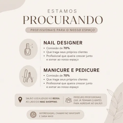 Procuro Naildesigner/ Manicure e pedicure 