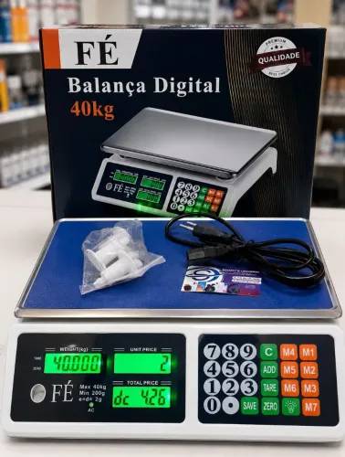 Balança Digital 40Kg - Frutaria Padaria Peixaria Sacolão Restaurantes
