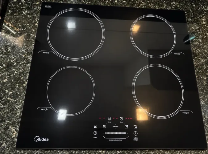 Cooktop de Indução Midea 4 Bocas - Vidro Schott Ceran (Touch Slider)