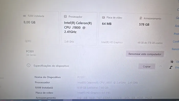Computador com impressora 