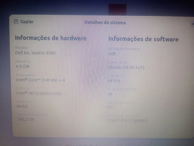Note book Dell vostro 3500