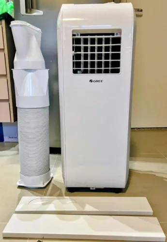 Ar condicionado portátil gree 10 mil BTUs completo com os tubos duto e controle remoto top
