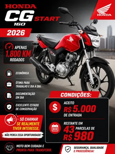 ATENÇÃO AS INFORMACOES ANTES DE PERGUNTAR - HONDA CG Start 160 2026 