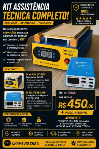 Kit Assistência Técnica - Yaxun YX-943C + Relife RL-304P | R$450 ?