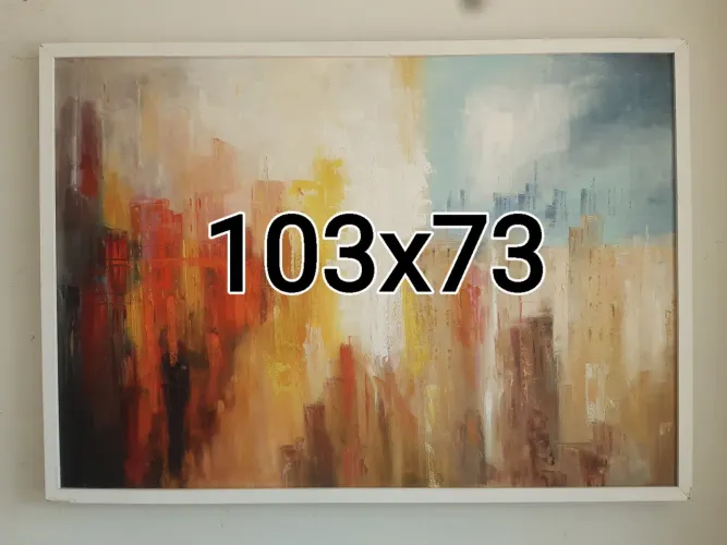 Tela com moldura abstrato pintado a mão