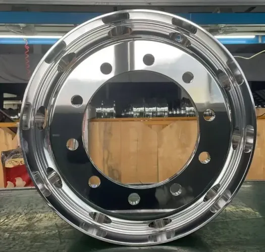 Roda de Alumínio Caminhão Alto Brilho Borda Larga Aro 22,5 x 8,25