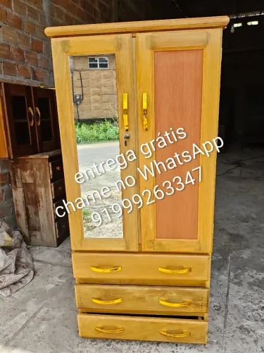 Guarda roupa espelhado de duas portas novo