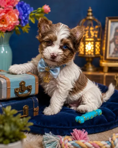 Impecável filhote de yorkshire merle macho! Bluemerle olho azul