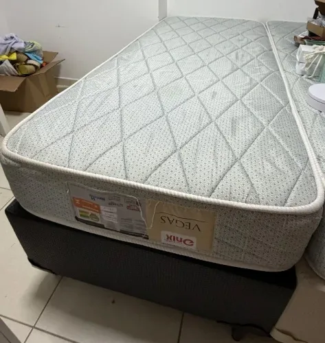 Cama box com auxiliar e colchão Vegas Onix
