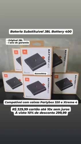 Bateria Substituível JBL 400 Original para Partybox 320 e Xtreme 4. Aceito cartão