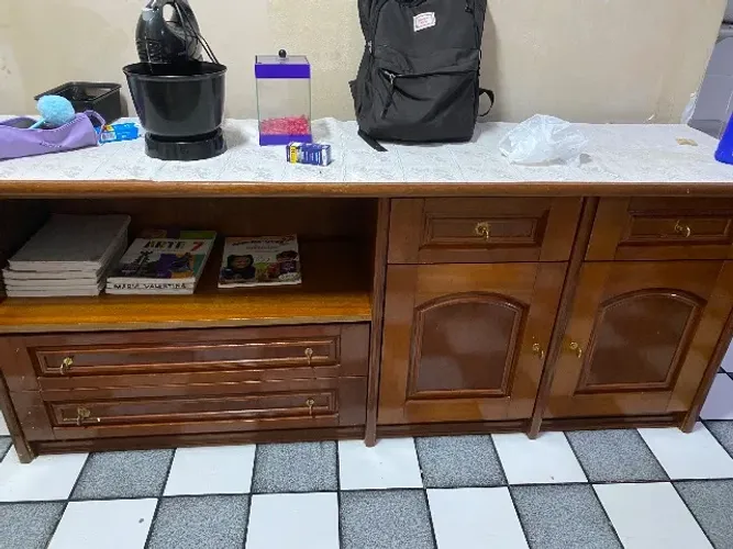Armário de Madeira Maciça Buffet MOGNO 4 Gavetas