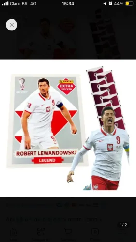 Figurinha Álbum Copa do mundo Lewandowski Prata