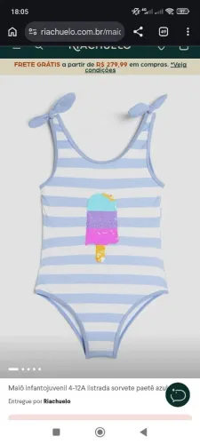 Maio infantil listrado paetê azul <br>Tam 4 *NOVO* da Riachuelo <br>$25
