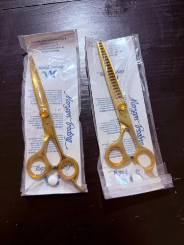 Tesoura profissional curva e tubarão - pet shop