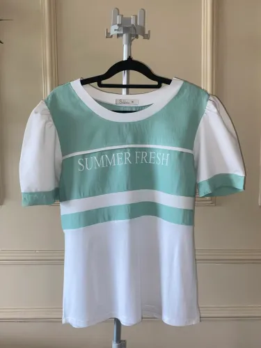 blusa feminina sublini verde e branca