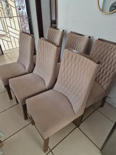 Conjunto 6 cadeiras almofadadas sala de jantar