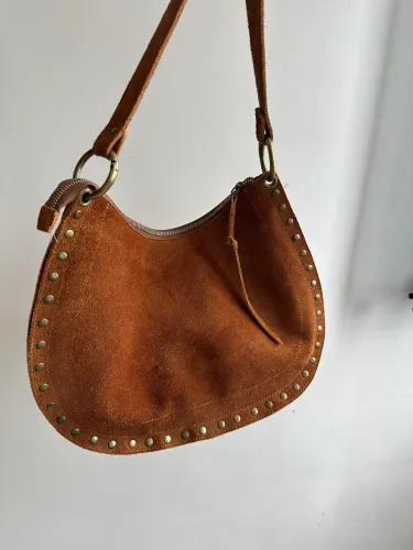 Bolsa couro camurça