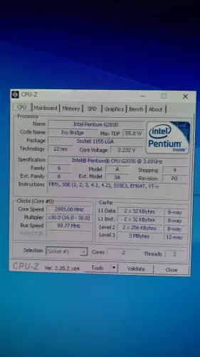 PROCESSADOR PENTIUM G2030 SOCKET1155 3.0GHZ