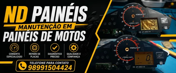 Manutenção em painéis de motos, serviço com um ano de garantia