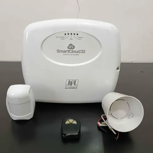 Alarme JFL Smartcloud 32 Wifi, Monitoramento por App (Controle + 1 Sensor + Sire