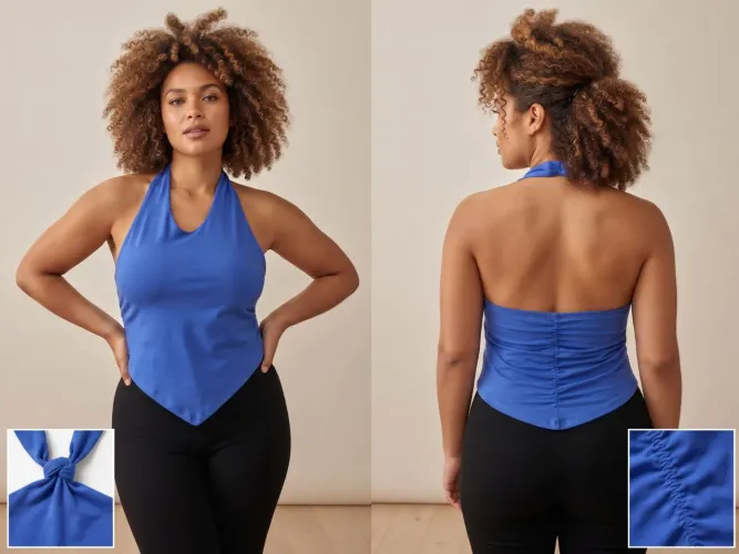 Blusa em poliamida na cor azul