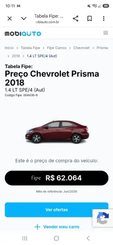 Chevrolet Prisma Sed. LT 1.4 8V Flexpower 4P Aut. 2018