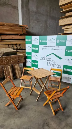 Mesa de Teka 4 lugares dobráveis