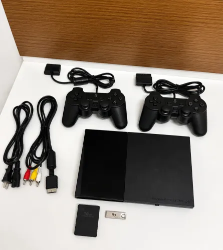 Ps2 slim, com 2 controles NOVOS + JOGOS!