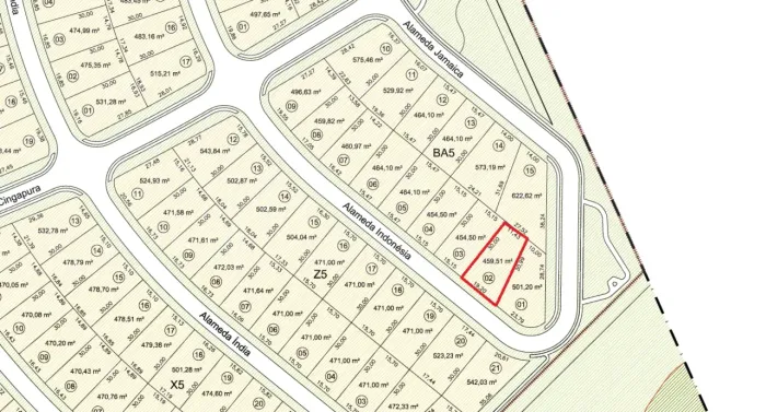 Alphaville Ceará 3, Lote, 459m2, Poente, Registrado, Quitado e com Projeto.